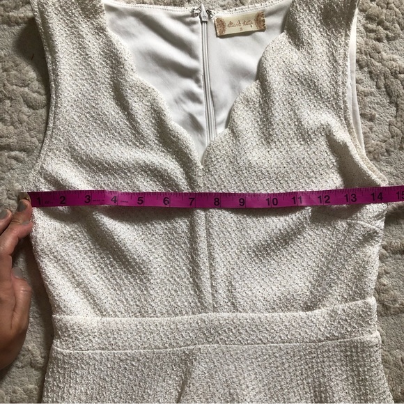 Altar’d State Women’s Sleeveless Scallop V-Neck Knit Skater Dress, White Small - Picture 11 of 11